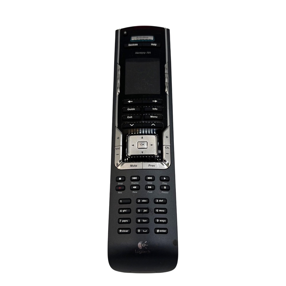 Logitech Harmony 720 Universal Remote Control Black Color Screen Programmable
